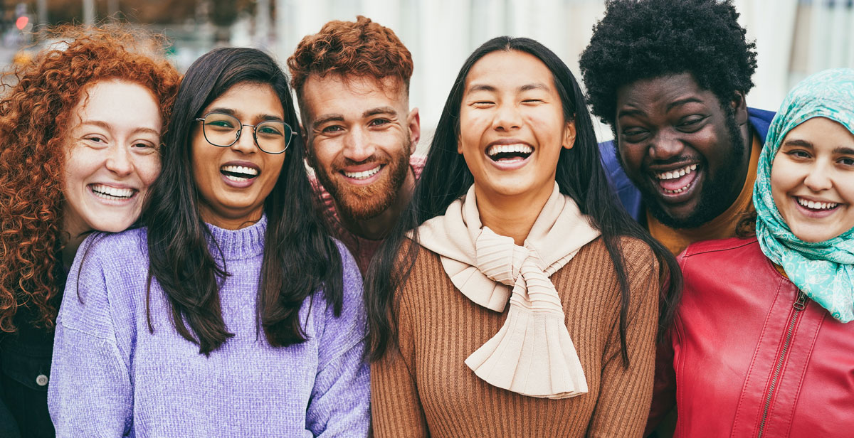 young happy people about health insurance
